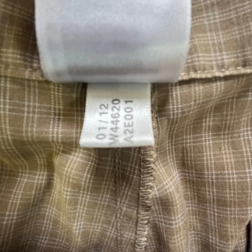 Adidas Golf Pants‎ Mens 42x30 Tan Plaid Flat Front Lightweight W44620